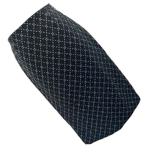 TALBOTS! RICH BLACK AND WHITE PATTERNED WEAVE STRETCH WOOL LOOK SKIRT! SZ 8 - Picture 10 of 10